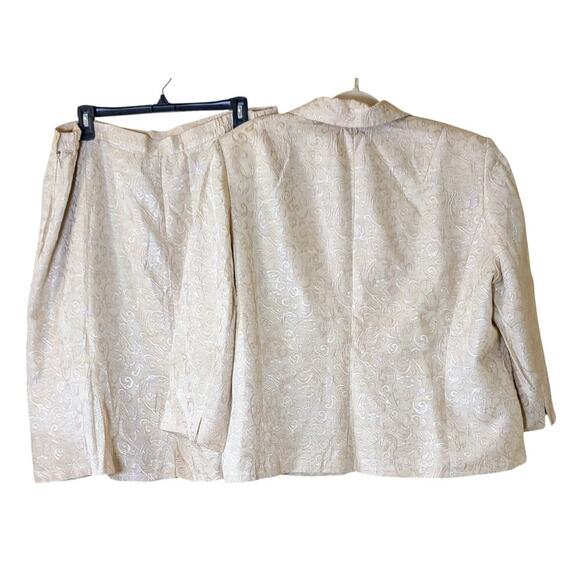 Amanda Smith Flare Skirt Two Piece Suit Set Blazer Jacket Retro Vintage 20W - Picture 2 of 13